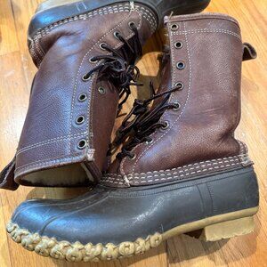 LL Bean Women's Winter Boots Leather/Shearling Lining Sz 7-7.5